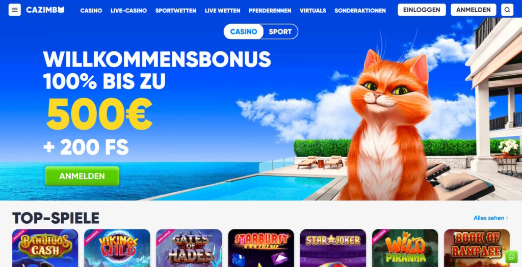 cazimbo casino start bonus